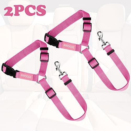 BWOGUE 2 Pack Dog Seat Belt for Car, Headrest Restraint Nylon Safety Straps - Image 2