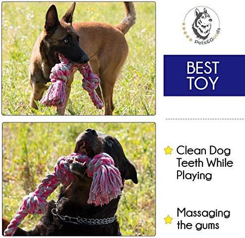 Pets&Goods Rope Chew Toy for Large & Medium Dogs – Heavy-Duty Cotton Tug Toy for Chewing, Fetch & Dental Health – Durable, Washable, Eco-Friendly - Image 4