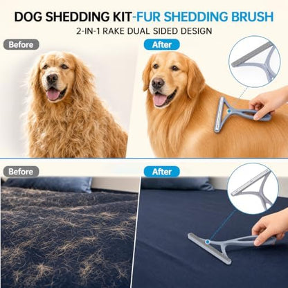 ROZKITCH 3-in-1 Pet Hair Removal Kit, Grooming Glove, Comb & Carpet Scraper - Image 4