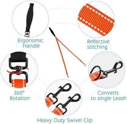 PetBonus Two Point Control Dog Leash, No Tangle Training Walking Leashes - Image 3
