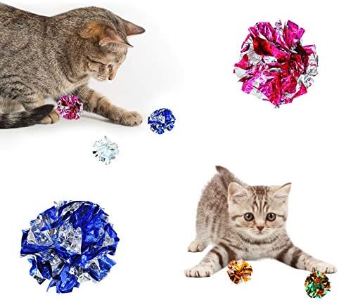 Andiker 10PC Cat Crinkle Balls, 2.36 Inches 5 Colors Kitten Balls Interactive Cat Toys for Indoor Cats to Chew, Chase, Swat, Bite, Hunt to Kill Time and Keep Fit(10 pcs) - Image 4