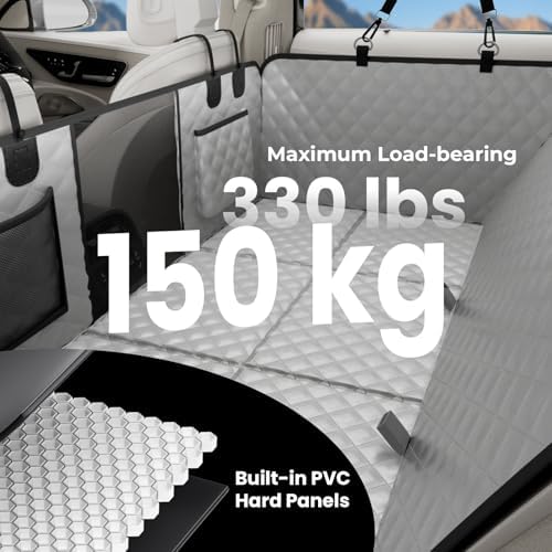 Dog Car Seat Cover for Back Seat, Waterproof Leather Fabric Back Seat Extender for dogs 52.4 * 24.4in, Foldable in The Car, Hard Panels Bottom Support to 330 lbs, for Cars/Mid-Size SUV/Small Truck - Image 5
