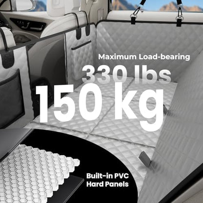 Dog Car Seat Cover for Back Seat, Waterproof Leather Fabric Back Seat Extender for dogs 52.4 * 24.4in, Foldable in The Car, Hard Panels Bottom Support to 330 lbs, for Cars/Mid-Size SUV/Small Truck - Image 5