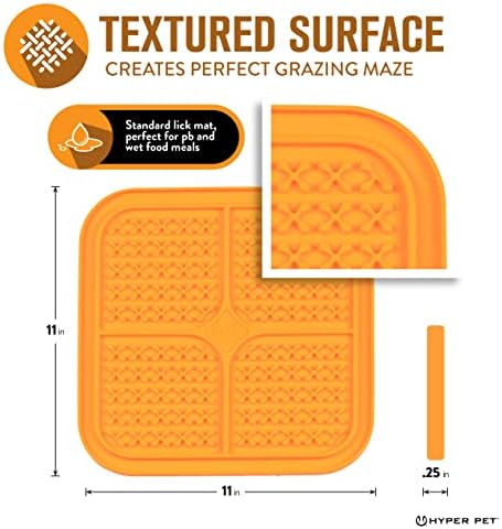 Hyper Pet IQ Treat Dog Slow Feeder & Cat Slow Feeder Used for Eating of Meals or Treats for Better Digestion (Enrichment lick mat Made in the USA - Large Orange Lick Pad Easy to Clean) - Image 3