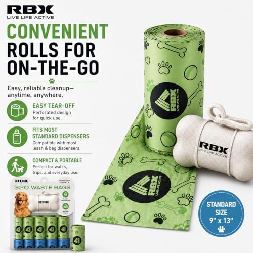 RBX Dog Poop Bags with Leash Holder, 320 Bags, 16 Refill Rolls - Image 6