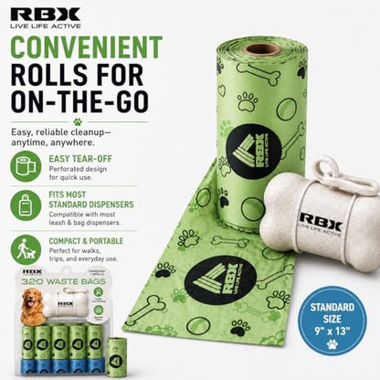 RBX Dog Poop Bags with Leash Holder, 320 Bags, 16 Refill Rolls - Image 6