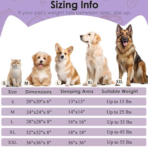 Dogs Bed for Small Dogs, Anti-Anxiety Washable Round Bed (24in Purple) - Image 2