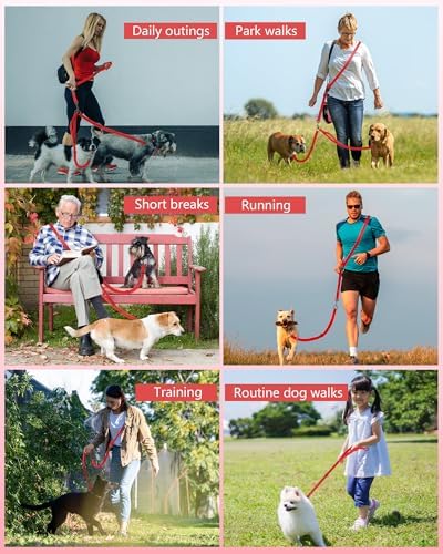 3-in-1 Double Dog Leash, Hands-Free Convertible Leash for 1 or 2 Dogs - Image 2