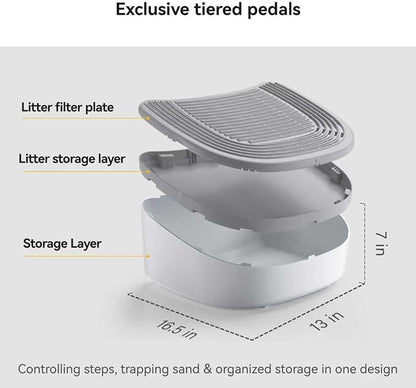 Cat Steps with Storage, Sturdy & Stable Kitty Ramp for Automatic Self-Cleaning Litter Box