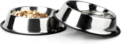 NAJOR Stainless Steel Dog Bowls,4Cup / 32oz Large Dog Food Bowls,Anti-Skid Pet Feeder Bowl and Water Bowl,Perfect Choise for for Dogs and Cats and More,Set of 2