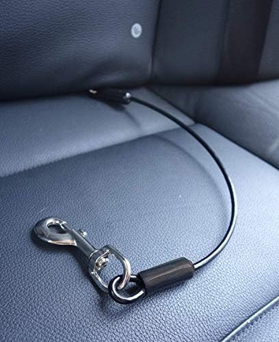 Leashboss Dog Car Seat Belt Restraint - No-Chew Heavy Duty Car Seatbelt for Pets - 5 Sizes - Coated Steel Rope to Prevent Chewing - Car Tie Out Cable for Dogs (36 in) - Car Tethers For Dogs - Pet Belt by LeashBoss
