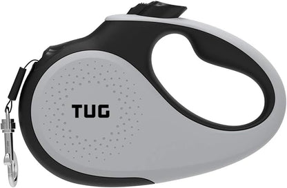 TUG 360° Tangle-Free Retractable Dog Leash with Waste Bag Dispenser (Large, Grey)