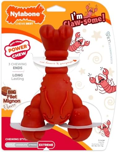 Nylabone Lobster Power Chew Toy for Dogs, Dog Toys for Aggressive Chewers by Nylabone