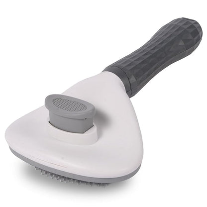 Self Cleaning Slicker Brush, Dog Cat Bunny Pet Grooming Shedding Brush - Easy to Remove Loose Undercoat, Pet Massaging Tool Suitable for Pets with Long or Short Hair (Gray)