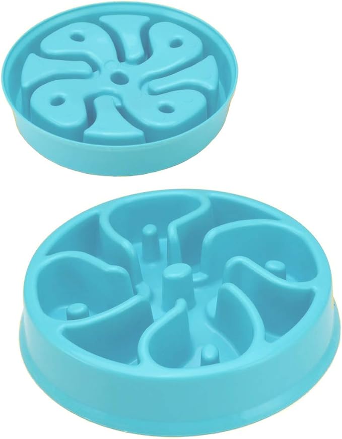 WenYing Slow Feeder Puzzle Dog Bowls, Interactive Bloat Stop Busy Bowl, Food Water Fun Feeding, Non-Slip Anti Choke Healthy Diet Bowls (Blue 1)