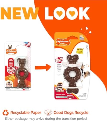 Nylabone Power Chew Ring Bone Dog Chew Toy, Flavor Medley, X-Small - Image 2