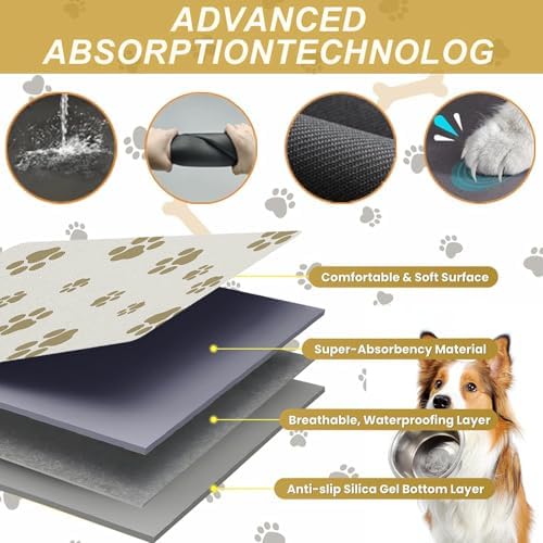 Pet Feeding Mat Dog Cat Food Mat Absorbent No Stains Quick Dry Rubber Bottom Anti-Slip Water Bowl Mats Easy to Clean for Indoor Pet Placemats Water Dispenser Mat - Image 4