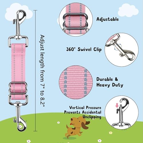 YUEPET Dog Safety Collar Clips 2 Pack Adjustable Prong Collar Backup Clips - Image 2