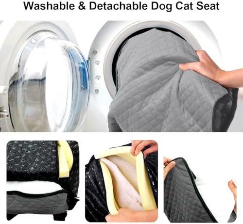 Dog Car Seat for Small Medium Dogs Pet Up to 40 lbs Gray - Image 6