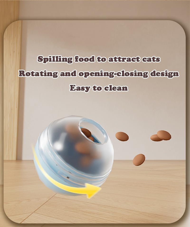 Cat Toys for Indoor Cats, Rocking Treat Dispenser Toy with Leaking Ball & Detachable Feather, Cat Toys Interactive, Kitten Toys, Cat Toy for Boredom Relief, an Interactive Cat Toy (red) - Image 4