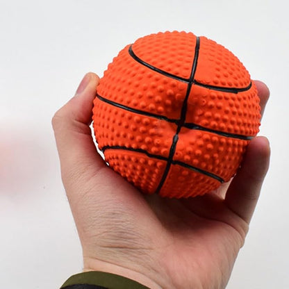 Dog Basketball Toy: Squeaky Dog Toy Puppy Teething Toys Cat Toy Latex Dog Sound Ball Soft Animal Toys