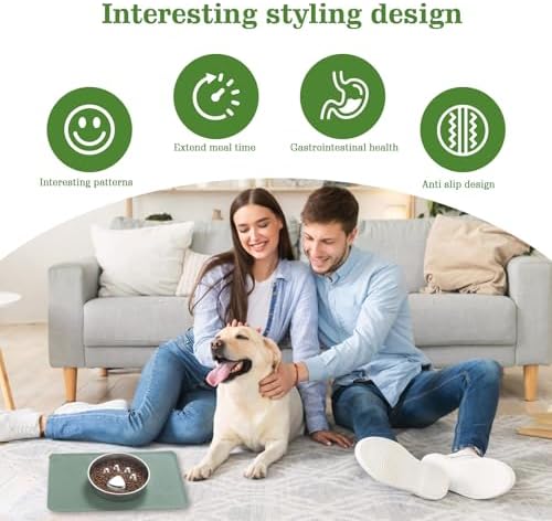 Stainless Steel Slow Feeder Dog Bowls – Non-Slip Metal Dog Bowl for Large & Medium Breeds, Puppy Puzzle Feeder – 2 Cup Capacity for Small to Big Pets – Durable Slow Feed Dog & Cat Food Dish with Mat - Image 7