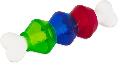 JW Pet EverTuff Treat Pod Nylon Dog Toy, Small 7" Tall, White Bone with Colored Pods of Orange, Green, Blue