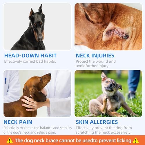 Dog Neck Brace for Pet After Surgery Recovery Adjustable Breathable Neck Cervical Cone，Dog Cone Collar Recovery Head Cone for Small Medium Dogs Puppies Kittens with Spinal IVDD Lssues - Image 6