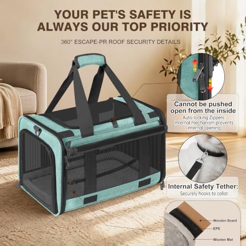 Soft Sided Cat Carrier for Anxious Pets with Privacy Roller Blinds - Image 7