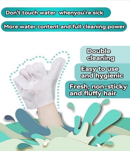 AQUASAFE Pet Glove Wipes - No-Rinse Dog Grooming Wipes & Cat Bath Gloves | Unscented Hypoallergenic Dog Wipes, [6] Ct - Image 3
