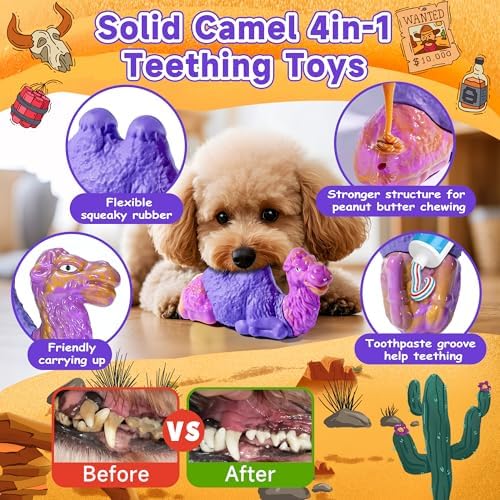 Tough Dog Toys for Aggressive Chewers, Durable Indestructible Nylon Dog Chew Toys for Large Medium Small Breeds, Squeaky Chew Toy for Puppy Teething, Interactive Dogs Toy Keep Them Busy (Wood Flavor) - Image 2