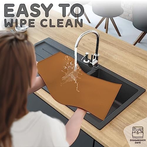Dog Food Mat - 24x15 Raised Edges Dogs Mat for Food and Water Prevent Spill, Waterproof Cat Food Mats Protect Floors, Easy Clean Dog Bowl Mats for Food and Water, Silicone Pet Feeding Placemats - Image 7