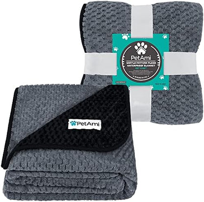 PetAmi Waterproof Dog Blanket, Leakproof Puppy Blanket, 40x60 Black Gray - Image 2
