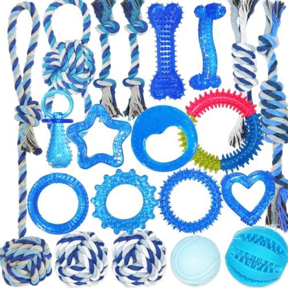 20 Pack Luxury Puppy Teething Chew Toys for Small Dogs and Puppies by PawsAion