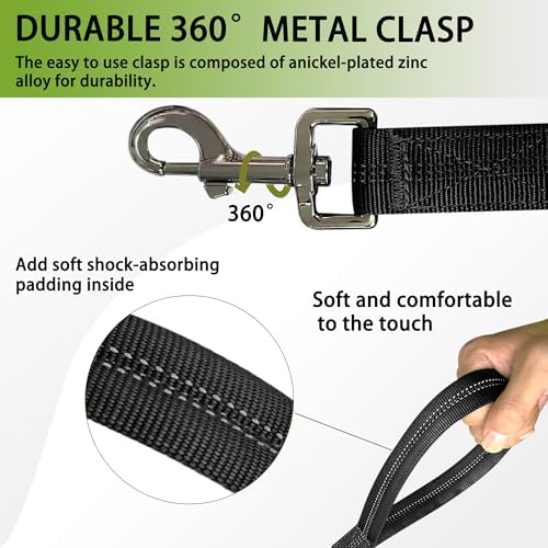FOVRLZSE Bungee Dog Leash, 4FT–5FT Adjustable, Black - Image 2