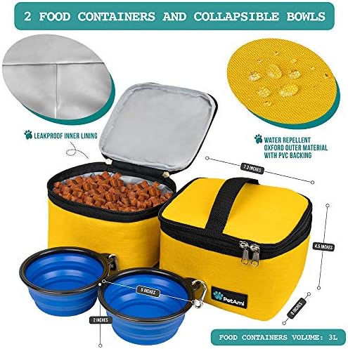PetAmi Dog Travel Bag Organizer, Pet Supplies Diaper Tote, Yellow Medium - Image 3