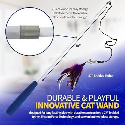 Pet Fit For Life Cat Feather Interactive Wand Toy Set, Red & Purple - 2pack - Image 3
