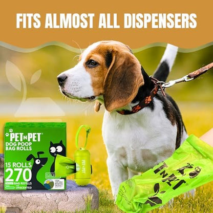 Pet N Pet Dog Poop Bags Rolls, 270 Count, Plant Based, Unscented, Green - Image 6