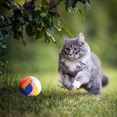 Deekin 20 Pcs Cat Ball Toy 1.6 Inch Fuzzy Pom Pom Balls for Kittens Cats - Image 6