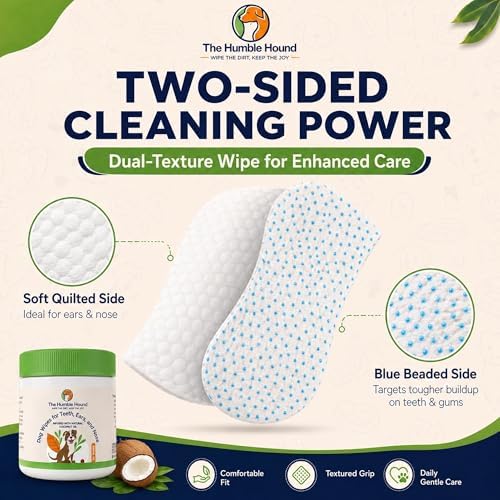 3-in-1 Dog Dental Wipes – Finger Wipes for Teeth, Ears & Snout Infused with Coconut Oil | Promotes Fresh Breath, Tartar Control & Daily Hygiene | Gentle Grooming Wipes for All Dogs – 50 Count - Image 4