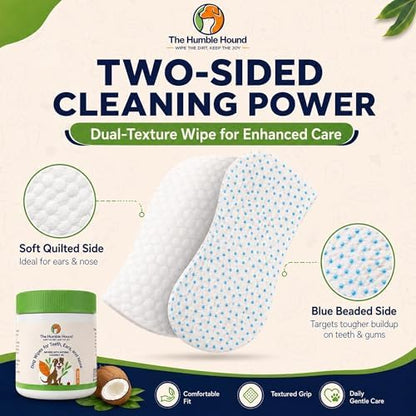 3-in-1 Dog Dental Wipes – Finger Wipes for Teeth, Ears & Snout Infused with Coconut Oil | Promotes Fresh Breath, Tartar Control & Daily Hygiene | Gentle Grooming Wipes for All Dogs – 50 Count - Image 4