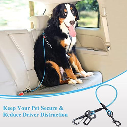 VIVAGLORY Dog Seatbelt Tuffbelt Dog Car Harness, L, Blue - Image 6