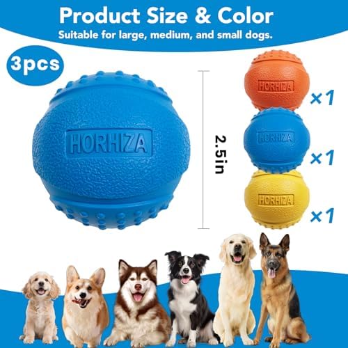 3 Pack Dog Balls, Size Medium for Dogs 20-60 lbs - Image 2