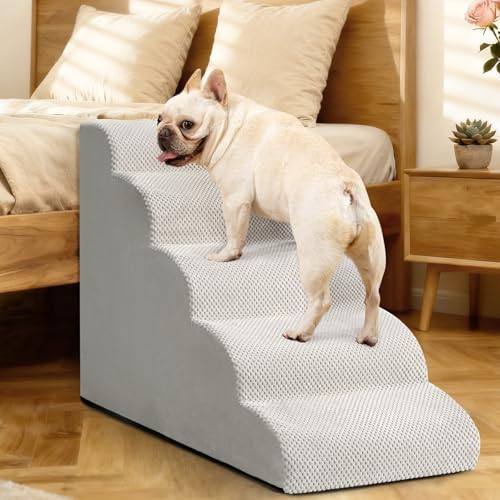 Aodisman Dog Stairs for High Beds,5 Step Pet Ramp for Dogs and Cats,22.4" H - Image 6