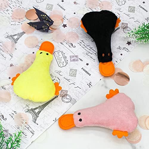 Andiker Cat Catnip Toys, 3Pcs Cat Interactive Toys for Indoor Cats, Soft Plush Kitten Kitten Toys with Crinkle Paper for Relieve Stress, Reduce Boredom, Teething (Duck) - Image 5