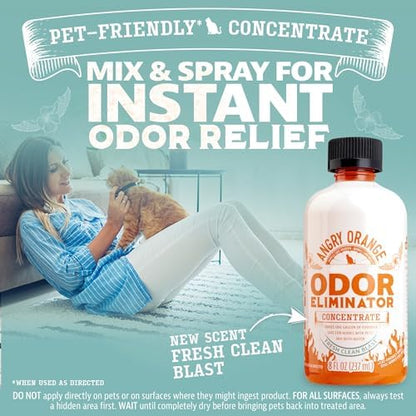 Angry Orange Pet Odor Eliminator Concentrate for Cat Urine and Smells - Fresh Scent - 8 oz (Makes 128 oz of Cleaner) - Image 2