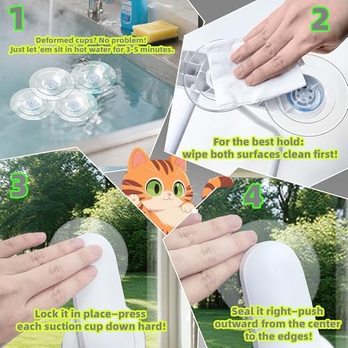 AIWIKIDE Cat Window Perch, Easy Install Bracket, Portable Wall Hammock for Indoor Cat, Light Blue - Image 6