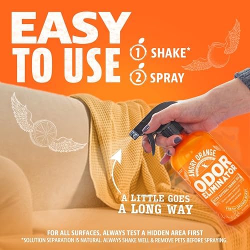 Angry Orange Pet Odor Eliminator for Strong Odor - Citrus Deodorizer for Strong Dog or Cat Pee Smells on Carpet, Furniture & Indoor Outdoor Floors - 2 Pack - Puppy Supplies - Image 3