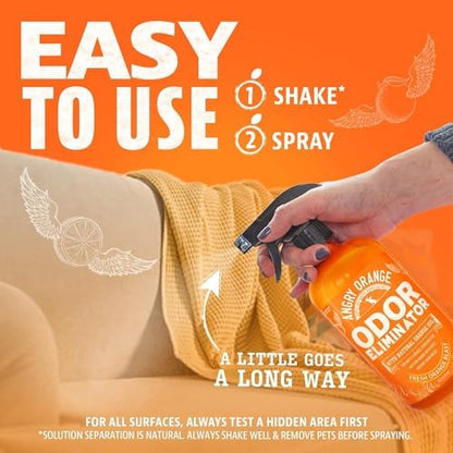 Angry Orange Pet Odor Eliminator for Strong Odor - Citrus Deodorizer for Strong Dog or Cat Pee Smells on Carpet, Furniture & Indoor Outdoor Floors - 2 Pack - Puppy Supplies - Image 3