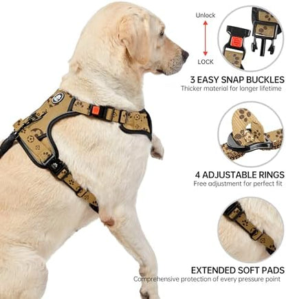 NESTROAD Reflective Dog Harness for Large Dogs,No Pull Dog Vest Harness Set - Image 4